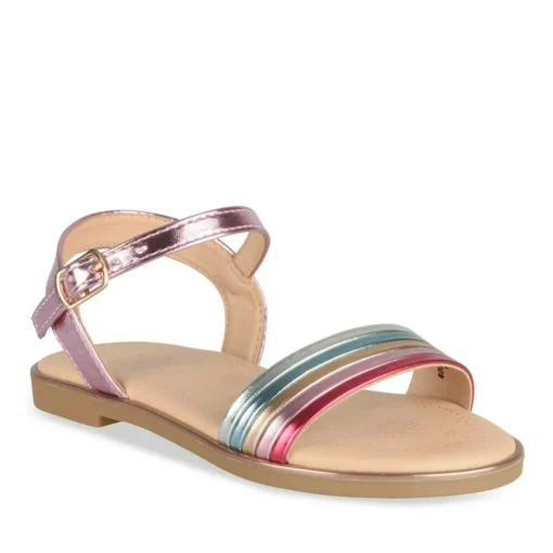 Sandales ROSE Fille Motif Iridescent Boucle