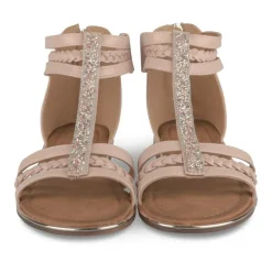 Sandales ROSE Fille Motif Paillettes Fermeture éclair