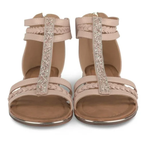Sandales ROSE Fille Motif Paillettes Fermeture éclair