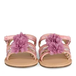 Sandales ROSE Fille Motif Fleuri Boucle
