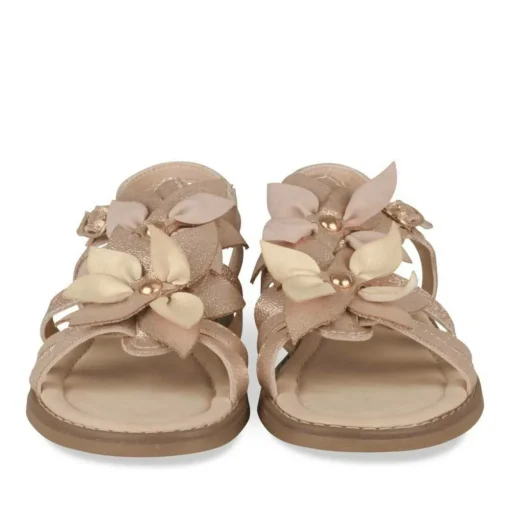 Sandales ROSE Fille Motif Fleuri Boucle