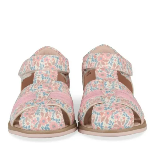 Sandales ROSE Fille Motif Fleuri Scratch