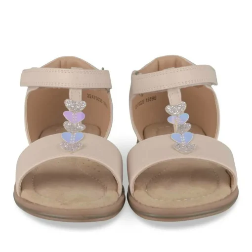 Sandales ROSE Fille Motif Coeurs Scratch