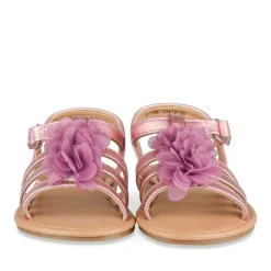 Sandales ROSE Fille Motif Fleuri Scratch