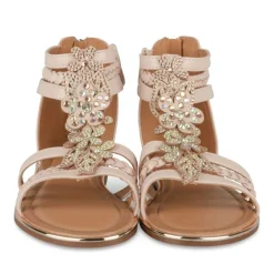 Sandales ROSE Fille Motif Fleuri Fermeture éclair