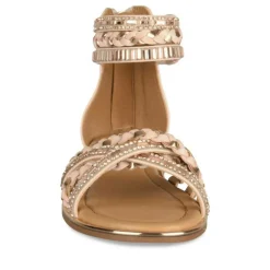 Sandales ROSE Fille Motif Paillettes Fermeture éclair