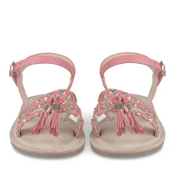 Sandales ROSE Fille Motif Tressé Boucle