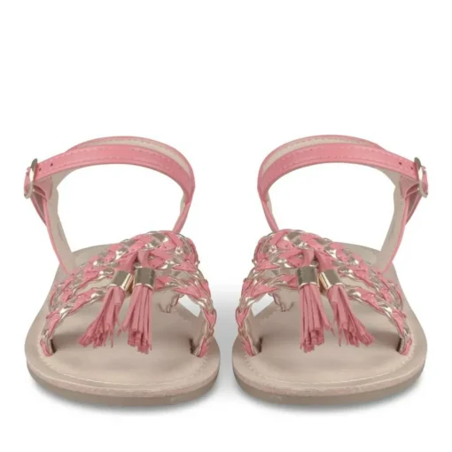 Sandales ROSE Fille Motif Tressé Boucle