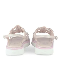 Sandales ROSE Fille Motif Fleuri Boucle