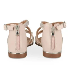 Sandales ROSE Fille Motif Perle Fermeture éclair