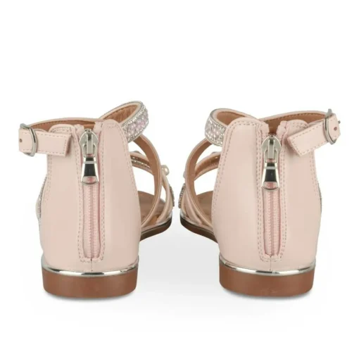 Sandales ROSE Fille Motif Perle Fermeture éclair