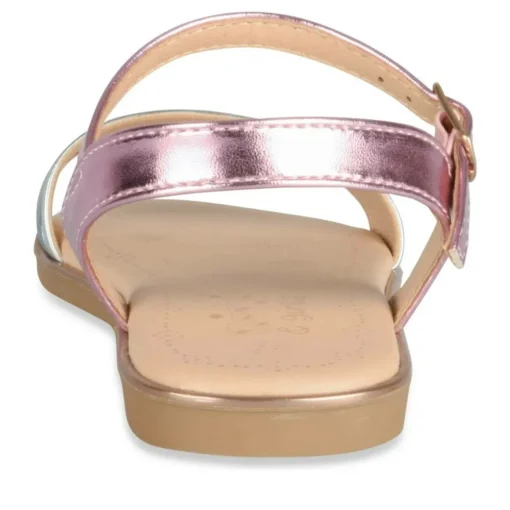Sandales ROSE Fille Motif Iridescent Boucle