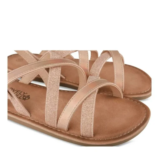 Sandales ROSE Fille Motif Paillettes Boucle