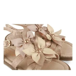 Sandales ROSE Fille Motif Fleuri Boucle