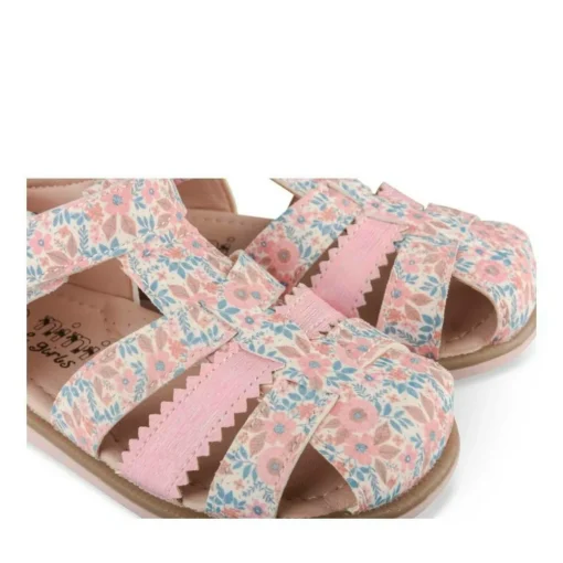 Sandales ROSE Fille Motif Fleuri Scratch