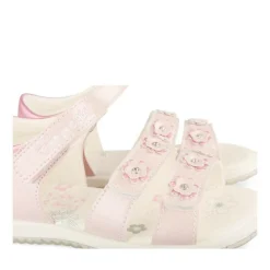 Sandales ROSE Fille Motif Fleuri Scratch