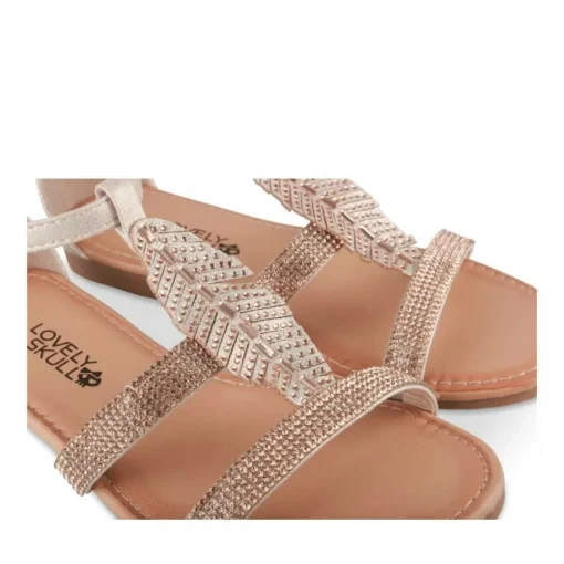 Sandales ROSE Fille Motif Paillettes Boucle