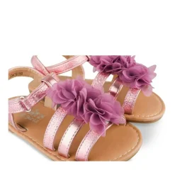 Sandales ROSE Fille Motif Fleuri Scratch