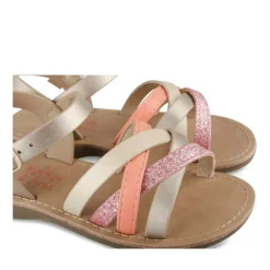 Sandales ROSE Fille Motif Iridescent Boucle