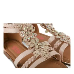 Sandales ROSE Fille Motif Fleuri Fermeture éclair