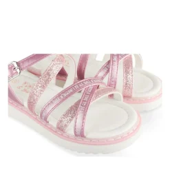 Sandales ROSE Fille Motif Paillettes Boucle