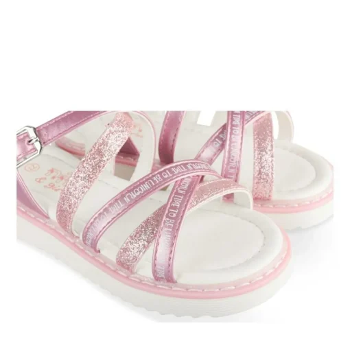 Sandales ROSE Fille Motif Paillettes Boucle