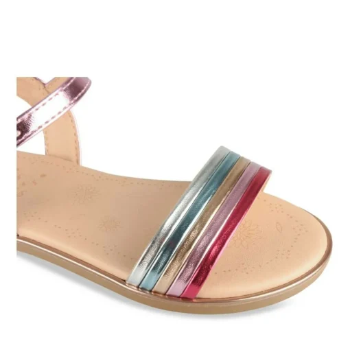 Sandales ROSE Fille Motif Iridescent Boucle