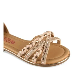 Sandales ROSE Fille Motif Paillettes Fermeture éclair
