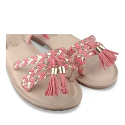Sandales ROSE Fille Motif Tressé Boucle