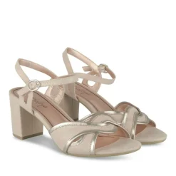 Sandales ROSE PALE Femme Motif Paillettes Boucle