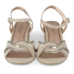 Sandales ROSE PALE Femme Motif Paillettes Boucle