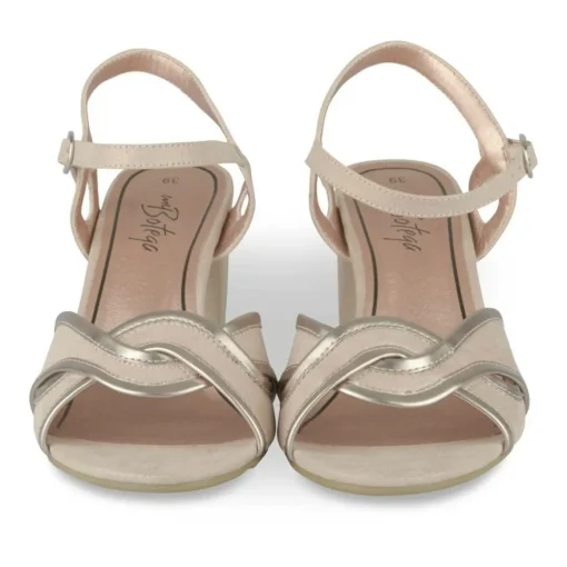 Sandales ROSE PALE Femme Motif Paillettes Boucle