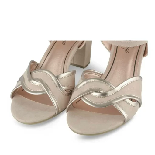 Sandales ROSE PALE Femme Motif Paillettes Boucle