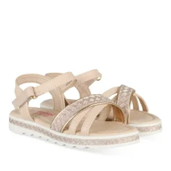 Sandales ROSE PALE Fille Motif Paillettes Scratch