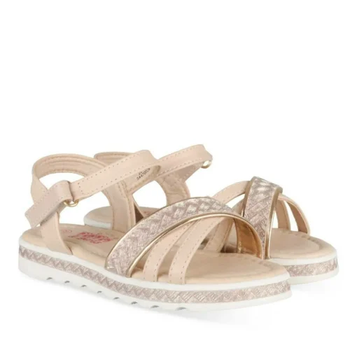 Sandales ROSE PALE Fille Motif Paillettes Scratch