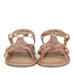 Sandales ROSE PALE Fille CUIR Motif Iridescent Boucle