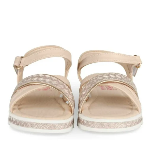 Sandales ROSE PALE Fille Motif Paillettes Scratch