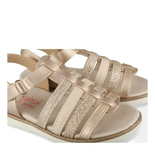 Sandales ROSE PALE Fille Motif Iridescent Scratch