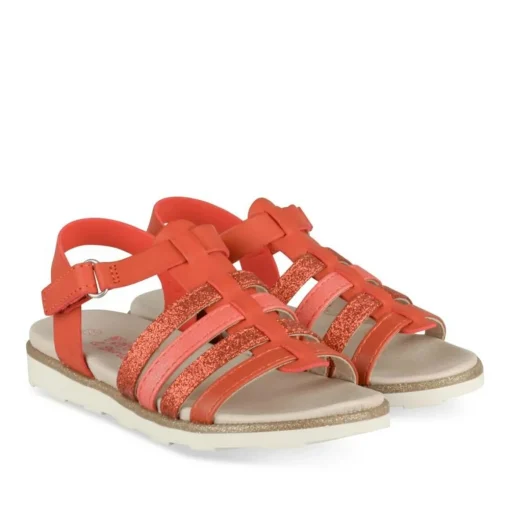 Sandales ROUGE Fille Motif Iridescent Scratch