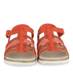 Sandales ROUGE Fille Motif Iridescent Scratch