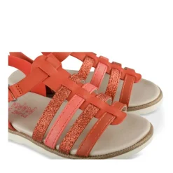 Sandales ROUGE Fille Motif Iridescent Scratch
