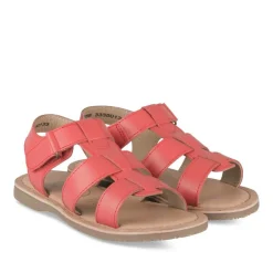 Sandales ROUGE Garçon CUIR Motif Uni Scratch