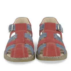 Sandales ROUGE Garçon CUIR Motif Uni Boucle