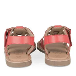 Sandales ROUGE Garçon CUIR Motif Uni Scratch