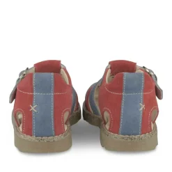 Sandales ROUGE Garçon CUIR Motif Uni Boucle
