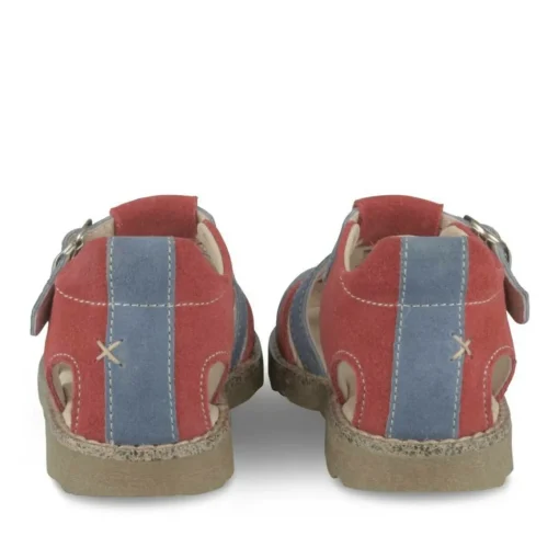Sandales ROUGE Garçon CUIR Motif Uni Boucle