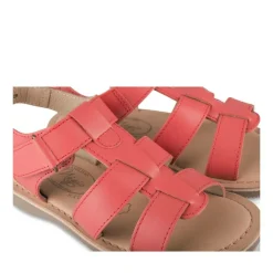 Sandales ROUGE Garçon CUIR Motif Uni Scratch