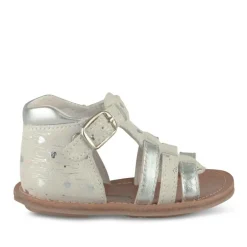 Sandales Sandales BLANC Fille CUIR Motif Iridescent Boucle
