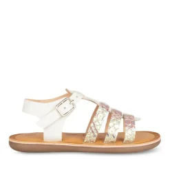 Sandales Sandales BLANC Fille CUIR Motif Uni Boucle