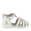 Sandales Sandales BLANC Fille CUIR Motif Fleuri Boucle